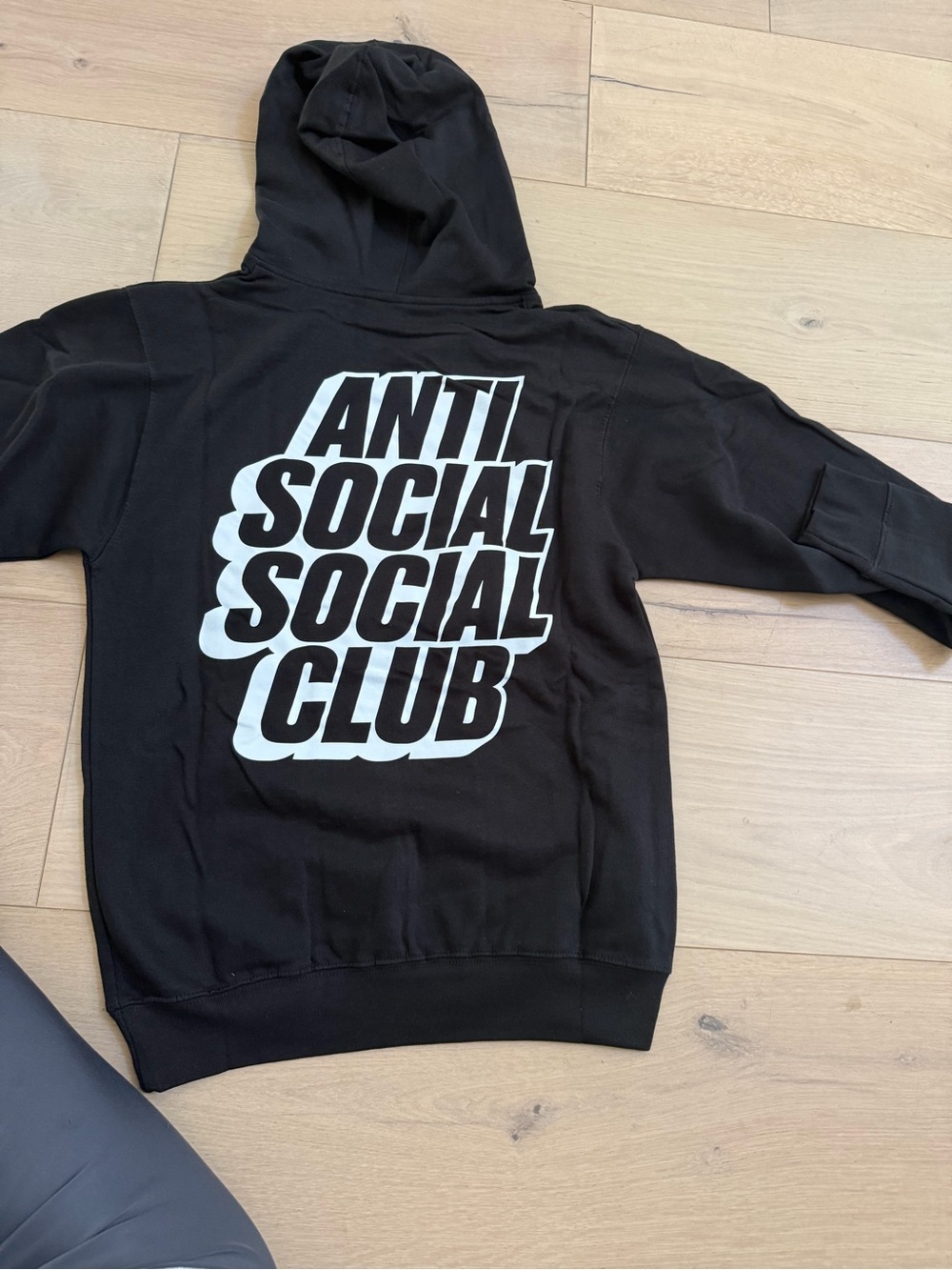 Anti Social Social Club Black Hoodie with White Stacked Logo